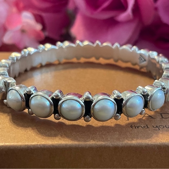 Silpada Pearl SUNKEN TREASURE Bangle Hinged Clasp Bracelet B2909 - Picture 14 of 17
